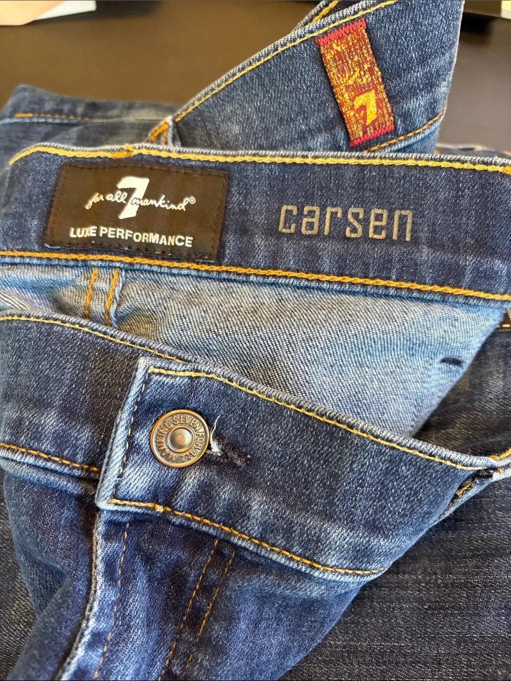 7 For All Mankind Carsen Men's Dark Blue Denim Jeans